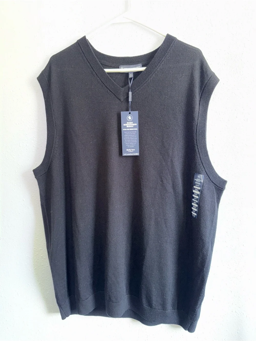 Hart Schaffner Marx Black V-Neck Knit Vest